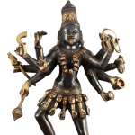Pure Brass Kali Mata Statue - 25" Tall, 10 Arms | Black Heat Treated Finish | Dashbhuja Kali | Divine Grace & Powerful Presence | Handcrafted Masterpiece
